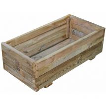 Vase Fioriadea dans le vase en bois imprégné Lasa Autocllare 40x80xH26 cm