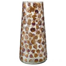 Vase tacheté en verre orange 18x18x37 cm