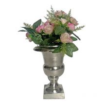 Vase Médicis aluminium argenté 18x18x24cm