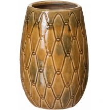 Vase moutarde patiné