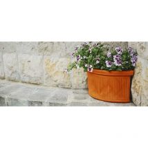Monacis - Vase Polymère Angulaire Millerighe Terre Cuite cm 40 (40X40X34h)