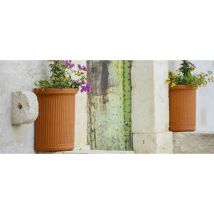 Monacis - Demi-cercle Millerighe Terracotta Polymer Vase cm 55 (41X24X50h)