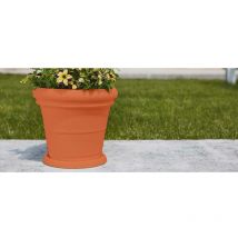 Monacis - Vase Polymère Double Bord Lisse Terre Cuite Ø50 (50X42h)