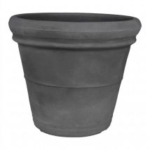 Monacis - Vase Polymère Double Bord Lisse Anthracite Ø40 (40X32h)