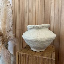 Bazardeluxe - Vase pour fleurs sèches en papier mâché H15 D18cm