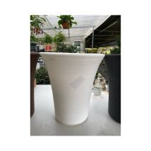 Elbi - Vase Rond En Résine 'mimosa' D'Une Hauteur De 50 Cm Couleurs : Gris Industriel - Colori: Bianco
