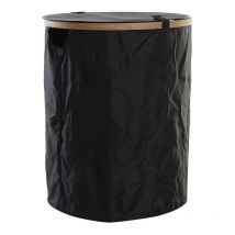 Dkd Home Decor - Panier à linge de Brand, Colour Black, de Felt, Oak and Polyester (44 x 44 x 57 centimètres).