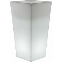 Tuttacasa - Vase lumineux carre' Melisa en polye'thyle'ne rgb lumie're chaude avec te'le'commande 29x59 cm pour l'ameublement inte'rieur et exte'rieur