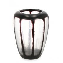 Iperbriko - Vase transparent noir D.28x35h en verre