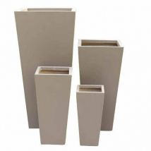 Milani Home - Vases à cône carré avec jardin à haute fibre de verre BurlyWood - BurlyWood