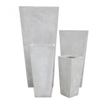 Milani Home - Vases à cône carré avec jardin à haute fibre de verre Beige - Beige
