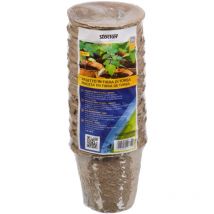 STOCKER - 9631 - Vasetti in fibra di torba rotondi Altezza 8 x Diametro 8 cm