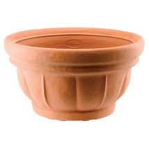 Vaso Lara tondo – 35 cm – Resina – Terracotta – Altezza 19 cm – GDM