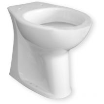 Goman - Vaso a terra in ceramica bianco lucido Open - Con copri wc Standard