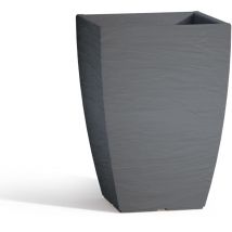Vaso in resina mod. Aloe quadrato 27X27 cm h 40 grigio