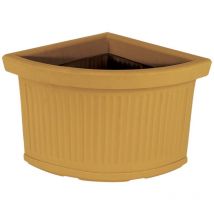 Monacis - Eckige Vase Millerighe aus Harz 'Made in Italy' Dekoration für Blumen und Pflanzen -40 cm / Terrakotta