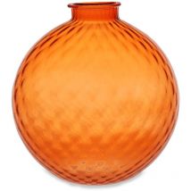 Vaso artigianale sfera bevanda in vetro di Murano arancio 25 cm - Arancione