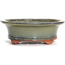 Vaso bonsai smaltato ovale cm. 25 Beige