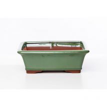 Vaso bonsai smaltato rettangolare cm. 30 Verde pisello
