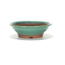 Pollice Verde - Vaso bonsai smaltato tondo cm. 24 Verde