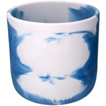 Vacchetti - Vaso cemento bianco azzurro cm ø34h32