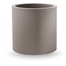 Vaso cilindro in resina 'Cosmos' 45 cm. Taupe