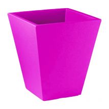 Vaso fioriera single moderno quadrato in resina 35 cm vari colori foto reale - Color: fuxia