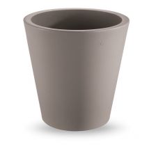 Veca - Vaso rotondo in resina 'Single' 45 cm. Taupe