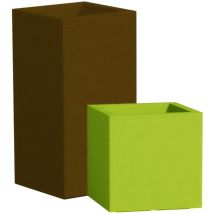 Monacis - Quadratische Vase Cromia Cube 'made In Italy' Aus Harz, Mit Einfarbig Dekoration -violett / 40 Cm