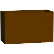 Rechteckige Vase Cromia Flowerpot Aus Einfarbigem Harz Mit Dekoration 'made In Italy -braun