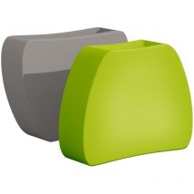 Vase Cromia Heart für Pflanzen mit Dekoration, aus einfarbigem Harz 'Made in Italy -Braun