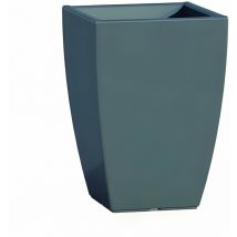 Monacis - Quadratische Vase Cromia Prisma mit Dekoration aus Harz 'Made in Italy' 33 x 33 x 50 cm -Grau