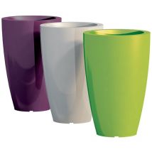Monacis - Runde Vase Cromia Prisma aus Harz mit Dekoration 'Made in Italy' ø 33 x 50 cm -Braun