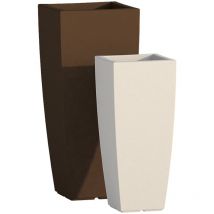 Monacis - Hohe quadratische Vase Cromia Square aus harz 'Made in Italy -Elfenbein / 90 cm