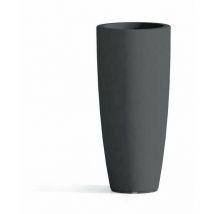 Monacis - Runde und hohe Vase Cromia Stilo, einfarbig, für draußen und drinnen 'Made in Italy -Anthrazit / Ø40 x h 90 cm