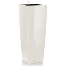 Vaso da interno e esterno cubico Premium Alto 40 cm - Bianco Lucido - Bianco Lucido