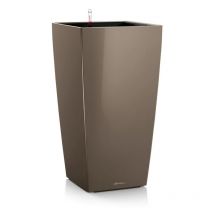Vaso da interno e esterno cubico Premium 30 cm - Tortora Lucido - Tortora Lucido