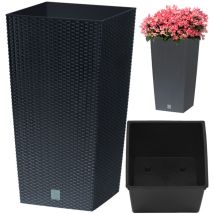 Vaso di fiori Rato 7,2 litri con inserto 17 x 17 x 32,4 cm in colore antracite.