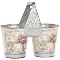 Cache-pot In Metallo - Dkd Home Decor - Shabby Chic - Rosa - 24x12 Cm - Metallo