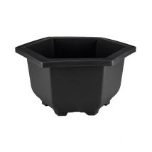 Vaso esagonale per Piante e Bonsai in plastica nera cm. 23