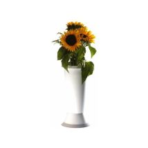 Vaso Per Fiori Cimitero - Bianco - 14 Cm H 35 - Erba