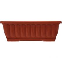 Vaso fioriera balconetta raccoglitore 60x18x16 plastica terracotta fiori piante