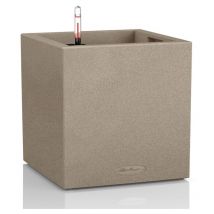 Vaso da interno e esterno canto Stone Low 40 cm - Beige Sabbia - Beige Sabbia