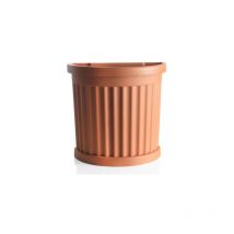 Vaso fioriera roma a muro semicircolare cm 27x52x49h con sottovaso colore: terracotta