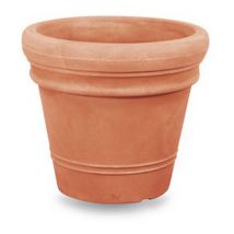 Vaso Doppio Bordo Liscio Ducale 75 cm - Terra di Siena