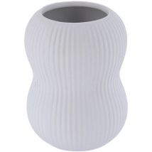 Vaso gres redondo - blanco - Tendance