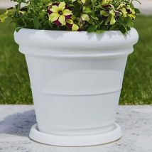 Vaso in Polimero Monacis Doppio Bordo Liscio Bianco Ø90 (90X72h)