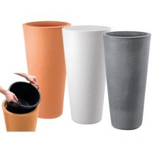 Vaso In Resina Tirso Plus Terracotta Diametro 40xh78 Cm