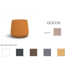 Vaso In Resina Tondo Goccia Altezza Cm. 65 Tortora