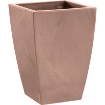 Vaso quadrato resina logos cm. 40 avana
